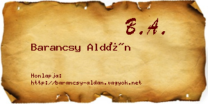 Barancsy Aldán névjegykártya